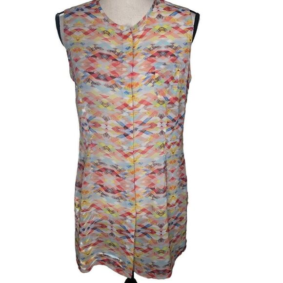 CAbi Avery Pastel Aztec Print Semi Sheer Tunic - Picture 2 of 13